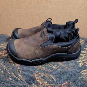 SPERRY Top Sider Boys Brown Leather Slip On OAKAM Shoes~ Size 11.5W